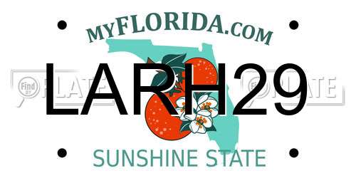 LARH29 Florida License Plate