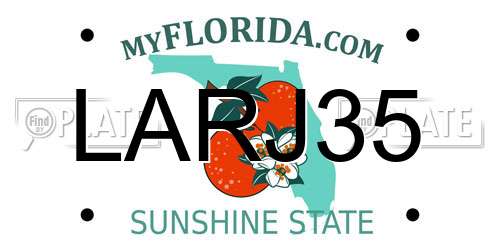 LARJ35 Florida License Plate