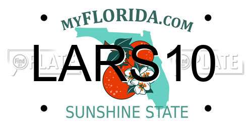 LARS10 Florida License Plate