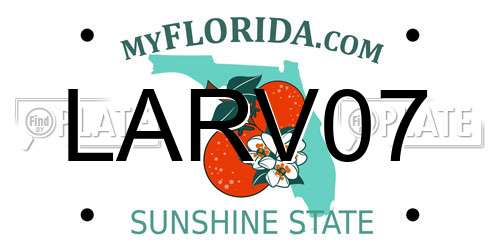 LARV07 Florida License Plate