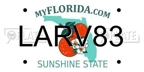 LARV83 Florida License Plate