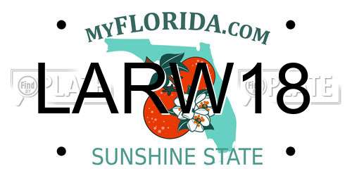 LARW18 Florida License Plate