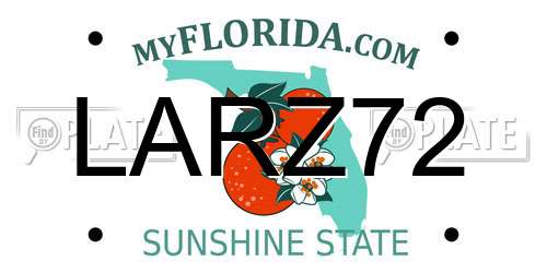 LARZ72 Florida License Plate