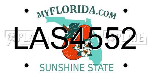 LAS4552 Florida License Plate