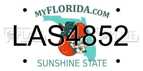 LAS4852 Florida License Plate