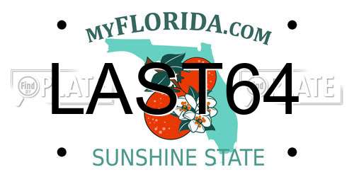 LAST64 Florida License Plate