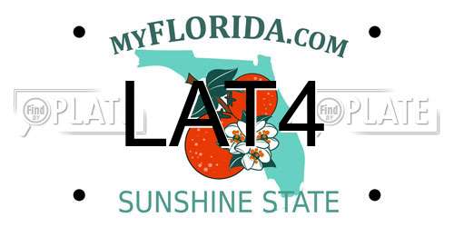 LAT4 Florida License Plate