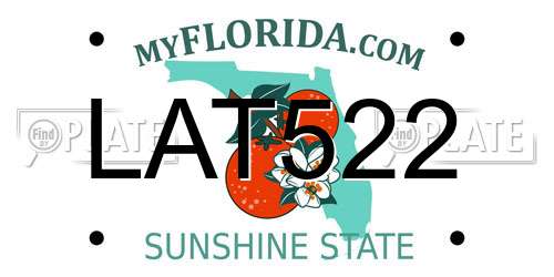 LAT522 Florida License Plate