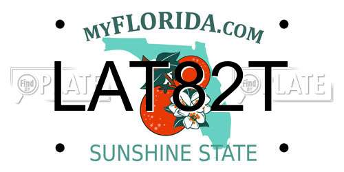 LAT82T Florida License Plate