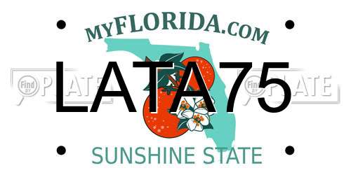 LATA75 Florida License Plate