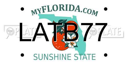 LATB77 Florida License Plate