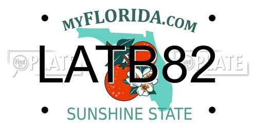 LATB82 Florida License Plate