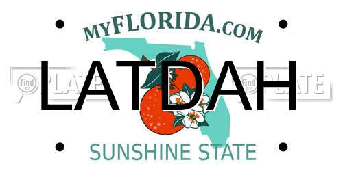 LATDAH Florida License Plate