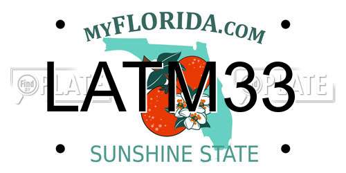 LATM33 Florida License Plate