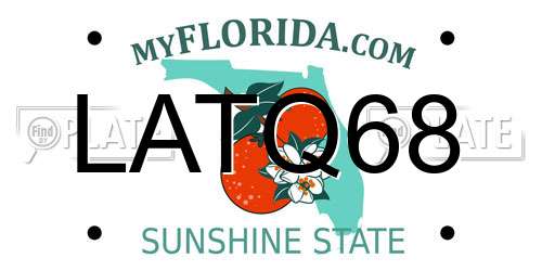 LATQ68 Florida License Plate