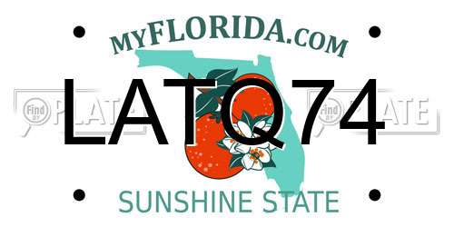 LATQ74 Florida License Plate