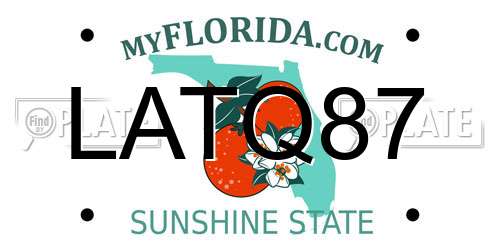 LATQ87 Florida License Plate