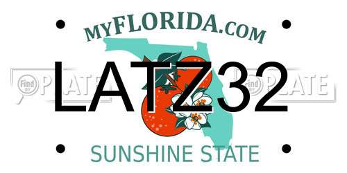 LATZ32 Florida License Plate