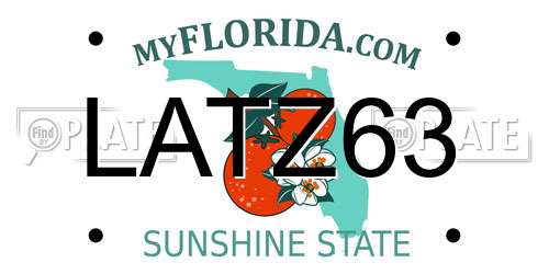 LATZ63 Florida License Plate