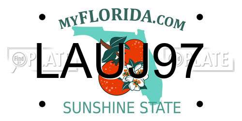 LAUJ97 Florida License Plate