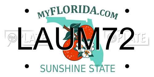 LAUM72 Florida License Plate
