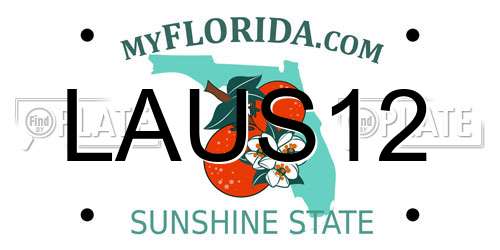 LAUS12 Florida License Plate