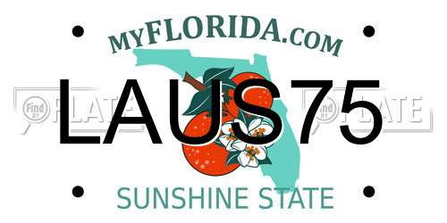 LAUS75 Florida License Plate