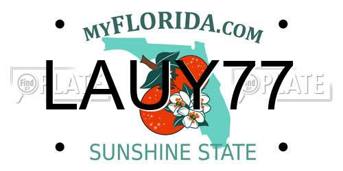 LAUY77 Florida License Plate