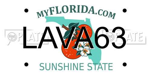 LAVA63 Florida License Plate
