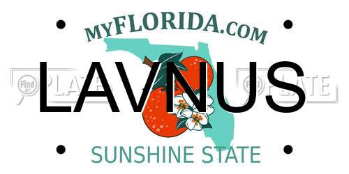 LAVNUS Florida License Plate