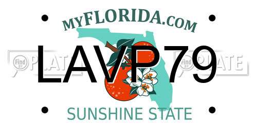 LAVP79 Florida License Plate