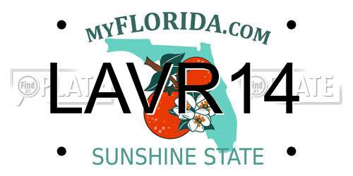 LAVR14 Florida License Plate