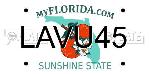 LAVU45 Florida License Plate