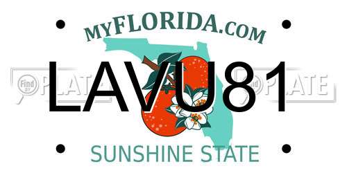 LAVU81 Florida License Plate