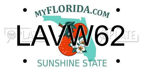 LAVW62 Florida License Plate