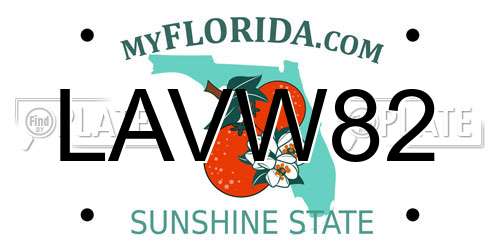 LAVW82 Florida License Plate