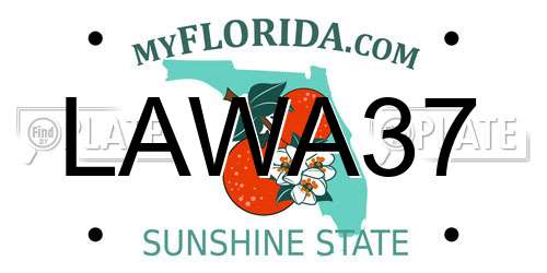 LAWA37 Florida License Plate