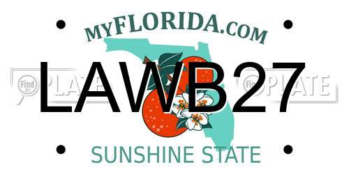 LAWB27 Florida License Plate