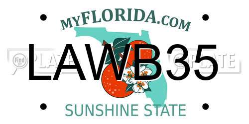 LAWB35 Florida License Plate