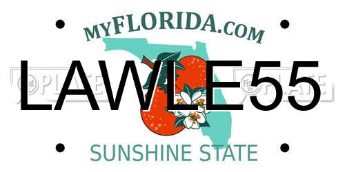 LAWLE55 Florida License Plate