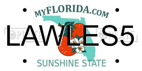 LAWLES5 Florida License Plate