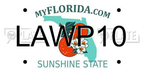 LAWP10 Florida License Plate