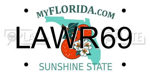 LAWR69 Florida License Plate