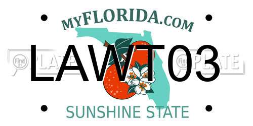 LAWT03 Florida License Plate