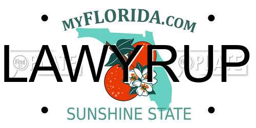 LAWYRUP Florida License Plate