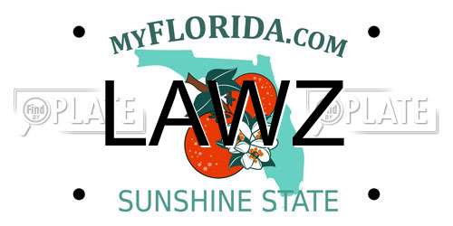 LAWZ Florida License Plate