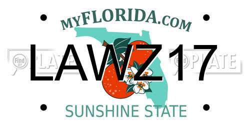 LAWZ17 Florida License Plate