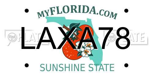 LAXA78 Florida License Plate