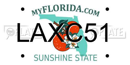LAXC51 Florida License Plate