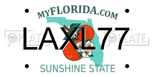 LAXL77 Florida License Plate